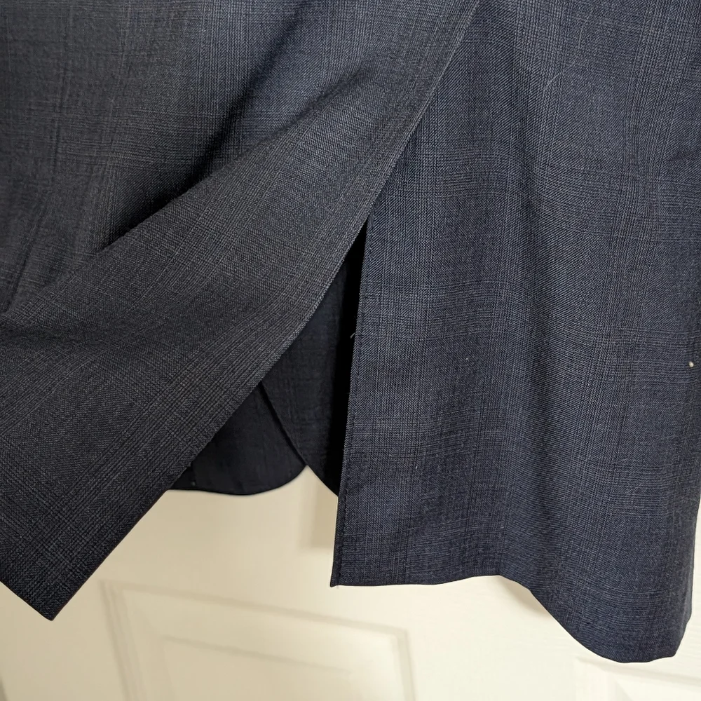 Jos A Bank Patterned Suit Jacket Blue Men's 43R Wool